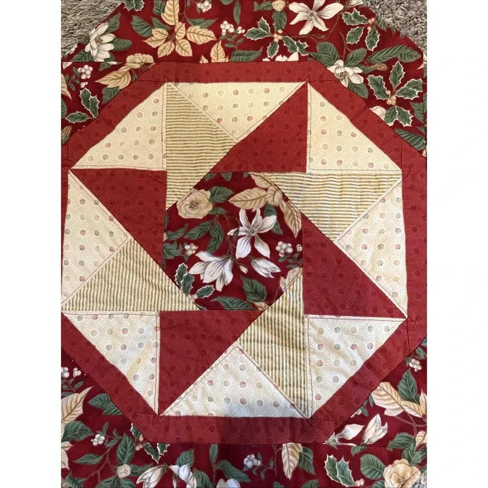 Handmade Quilted Table Topper Christmas Star Theme